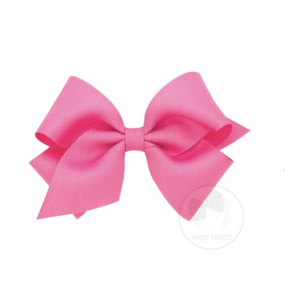 Wee Ones Small Classic Grosgrain Hair Bow-Rose