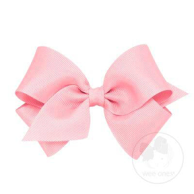 Wee Ones Small Classic Grosgrain Hair Bow-Pearl Pink