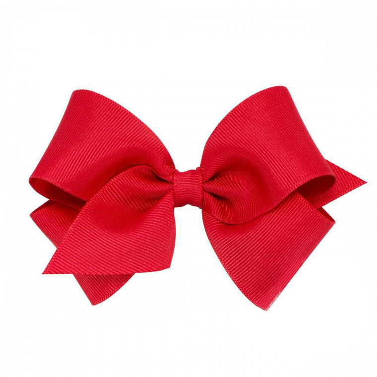 Wee Ones Small Classic Grosgrain Hair Bow-Red