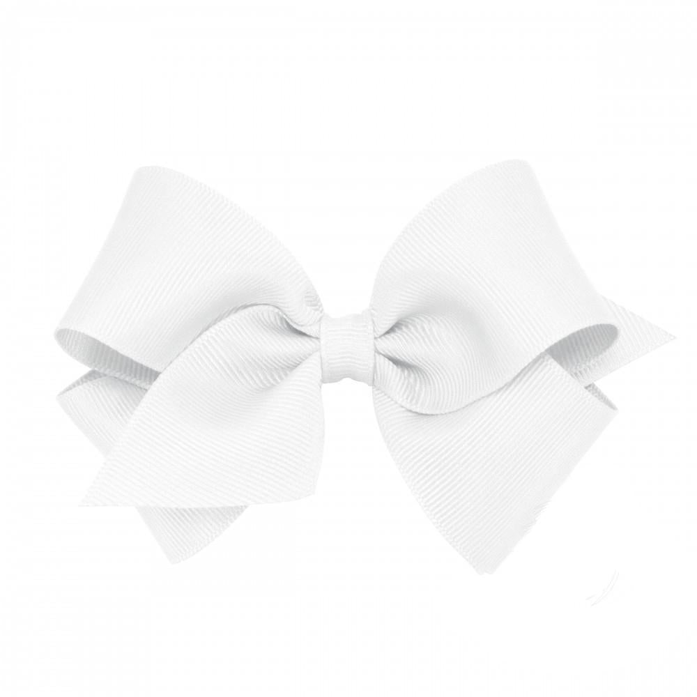 Wee Ones Small Classic Grosgrain Hair Bow-White