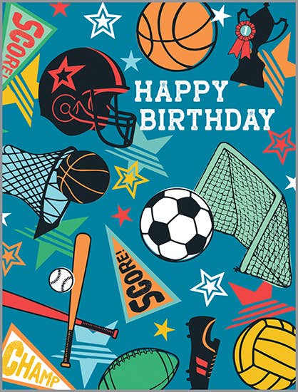 Birthday Greeting Card - Sports-Kids