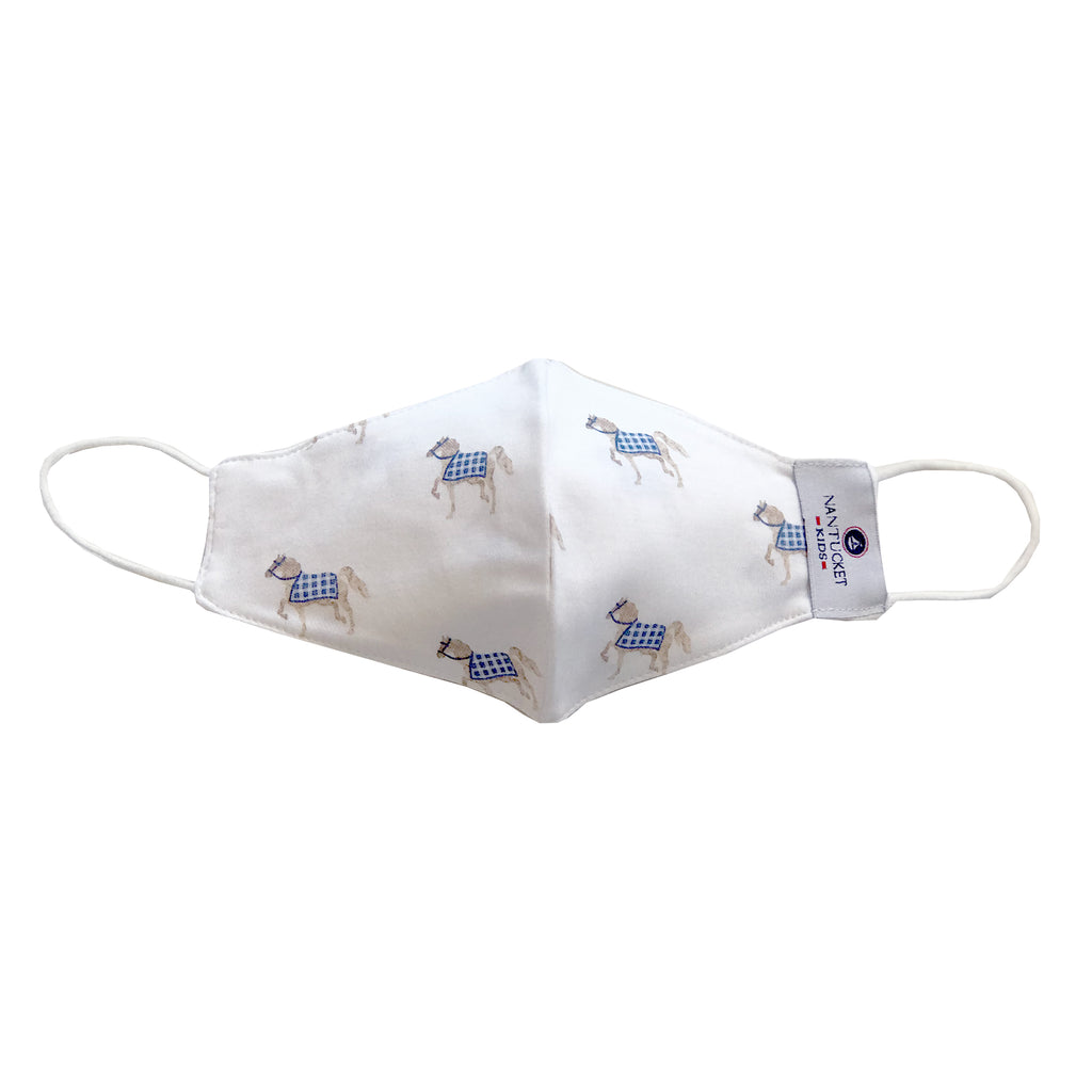 Blue Gingham Equestrian Face Mask