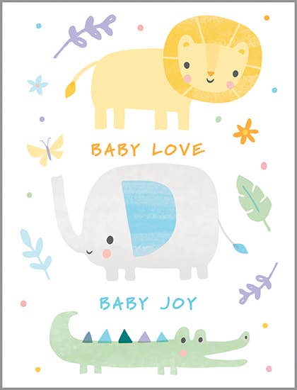 Baby Greeting Card - Safari Animals