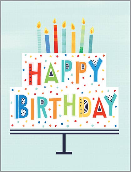 Birthday Greeting Card - Dot Cake