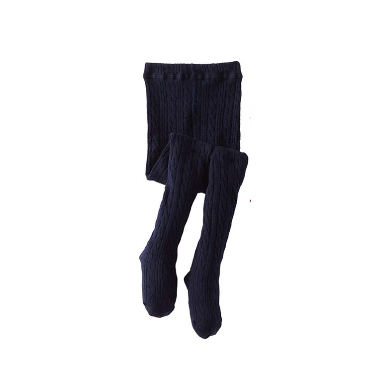 Classic Cable Knit Tights-Nautical Navy