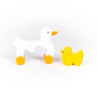 Duck Mommy and Baby Wooden Roller