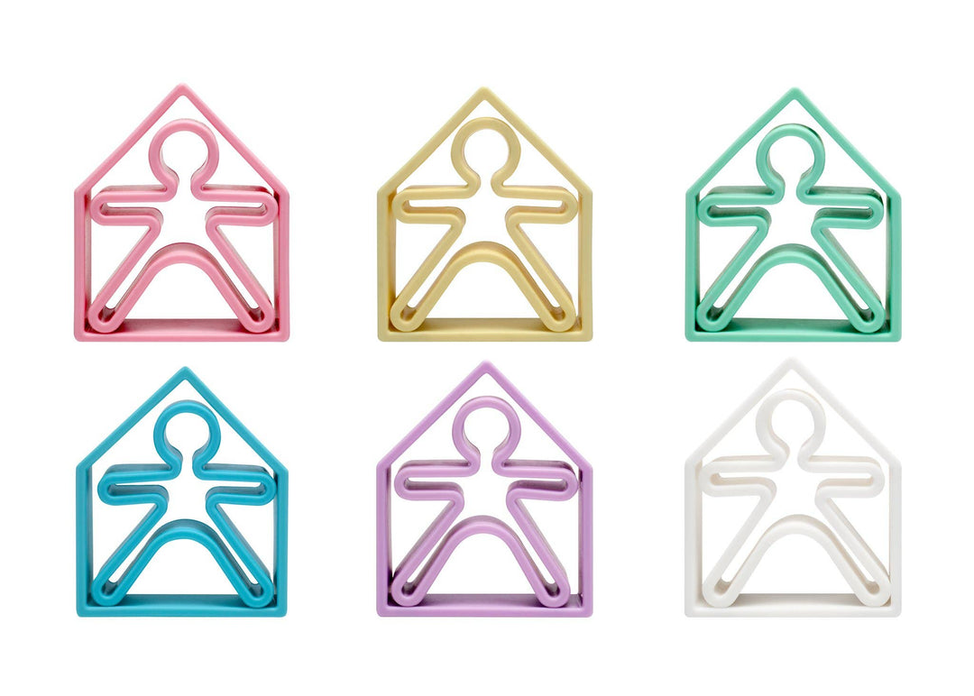 Pastel Kids & Houses 6 Pack (Assorted Pastel Colors)