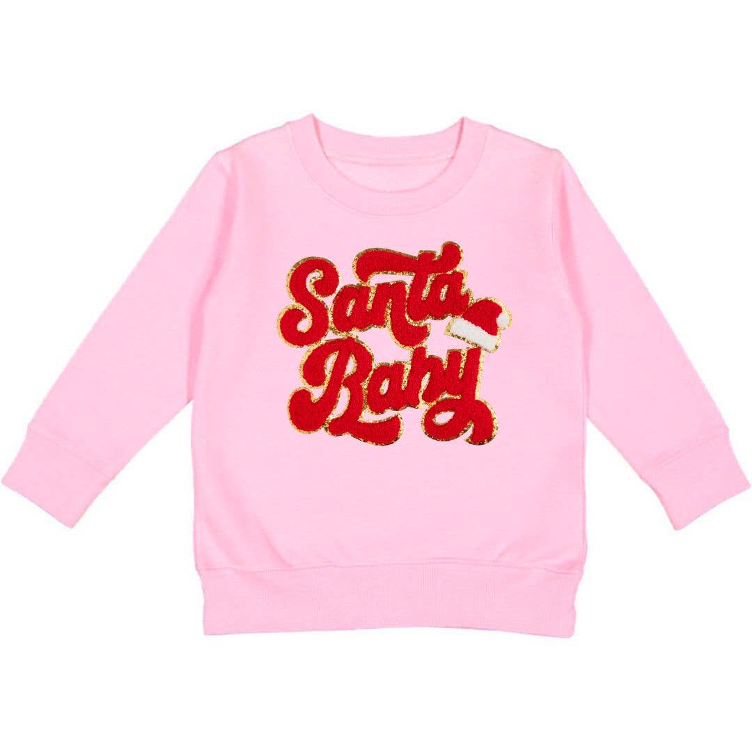 Santa Baby Patch Christmas Sweatshirt - Kids Holiday: 3T