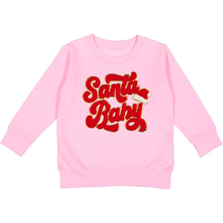 Santa Baby Patch Christmas Sweatshirt - Kids Holiday: 3T