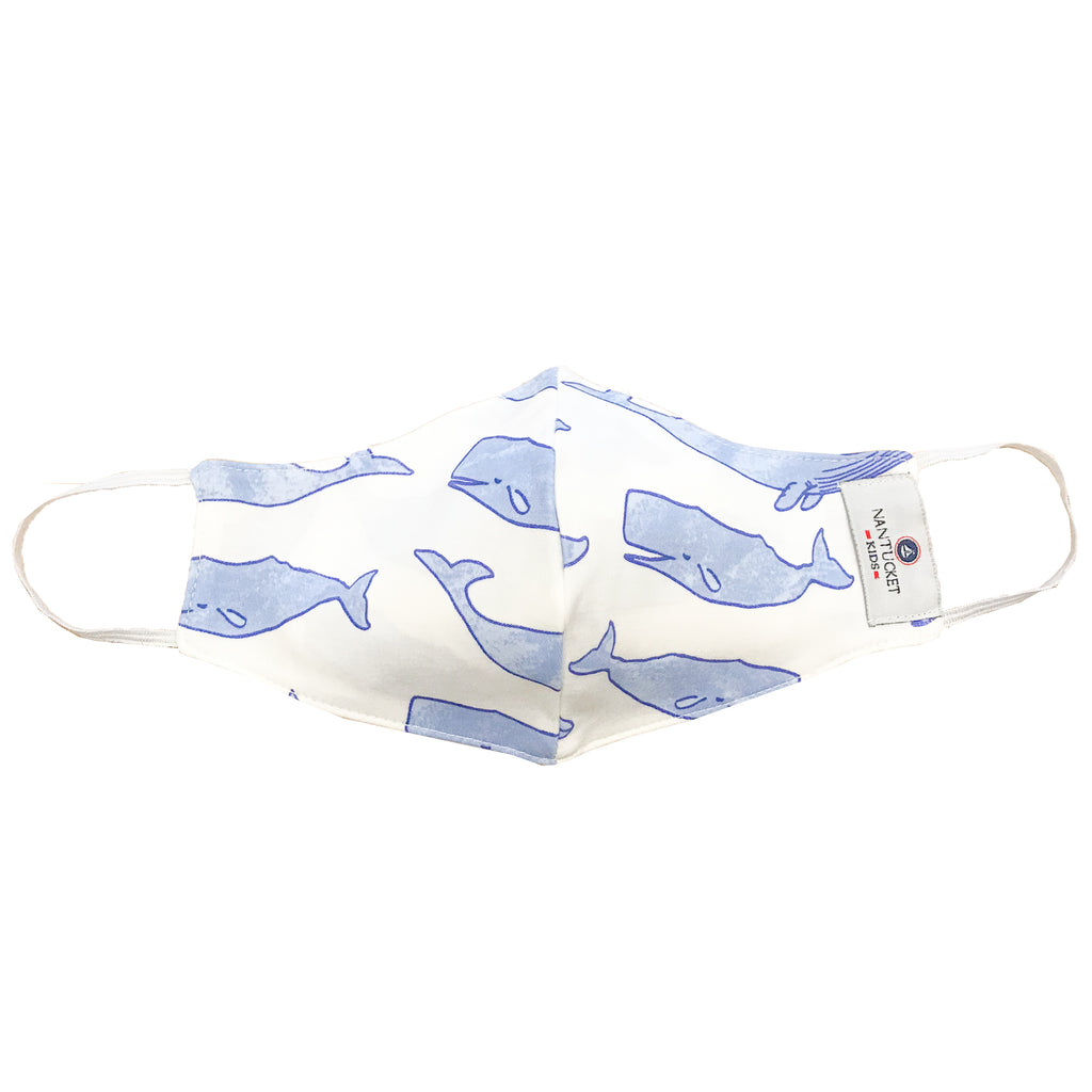 Watercolor Whales Face Mask
