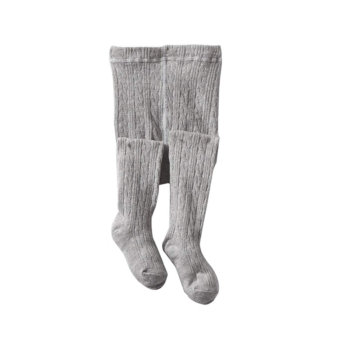 Classic Cable Knit Tights-Grey Heather - Nantucket Kids