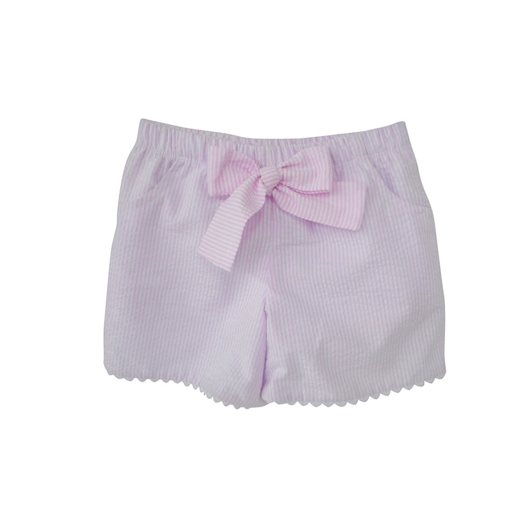 Peyton Play Shorts-Pink Seersucker