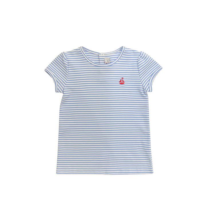 Pima Play Tee-Wedgewood Blue Stripe