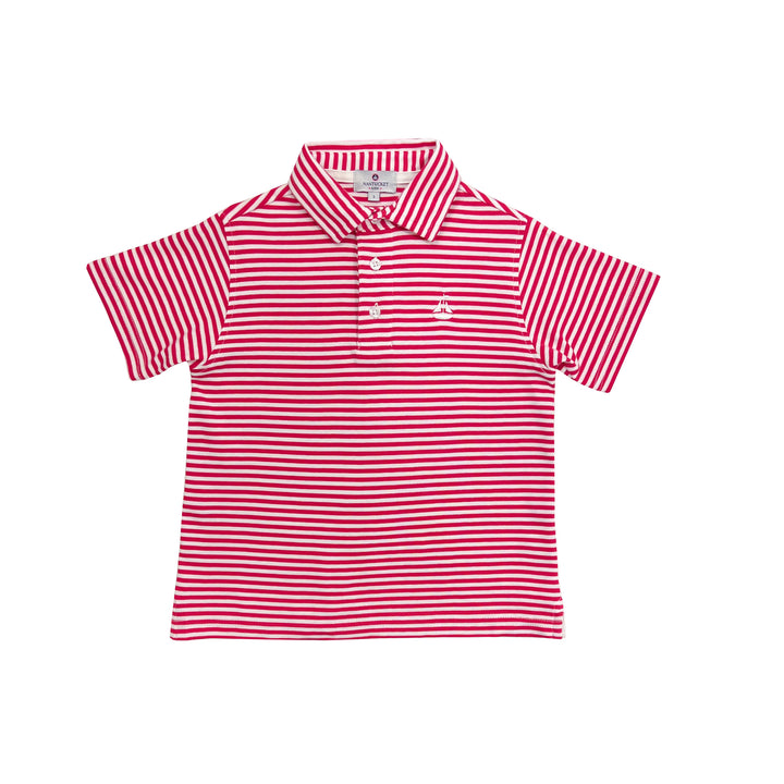 Set Sail Pima Polo-Royal Red Stripe
