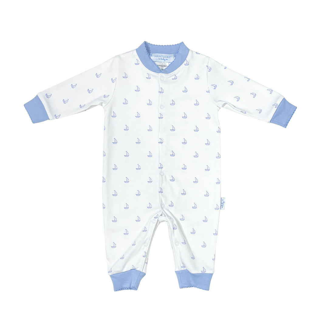 Tradewinds Pima Romper-Blue Boats