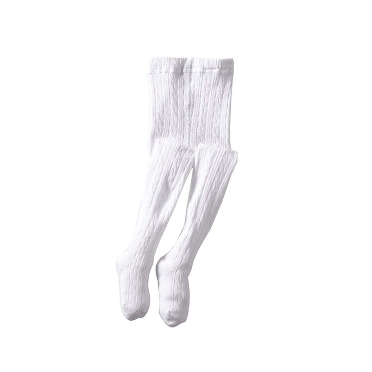 Classic Cable Knit Tights-Classic White